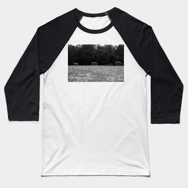 Hazel Grove Chancellorsville  Black and White Baseball T-Shirt by Enzwell